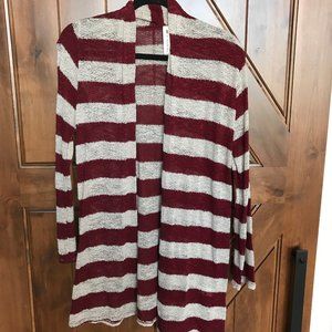 Lightweight Knit Cardigan with Faux Leather Elbows